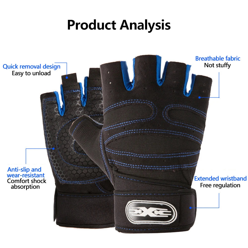 Breathable half-finger cycling gloves , ideal for biking, fitness, and training.