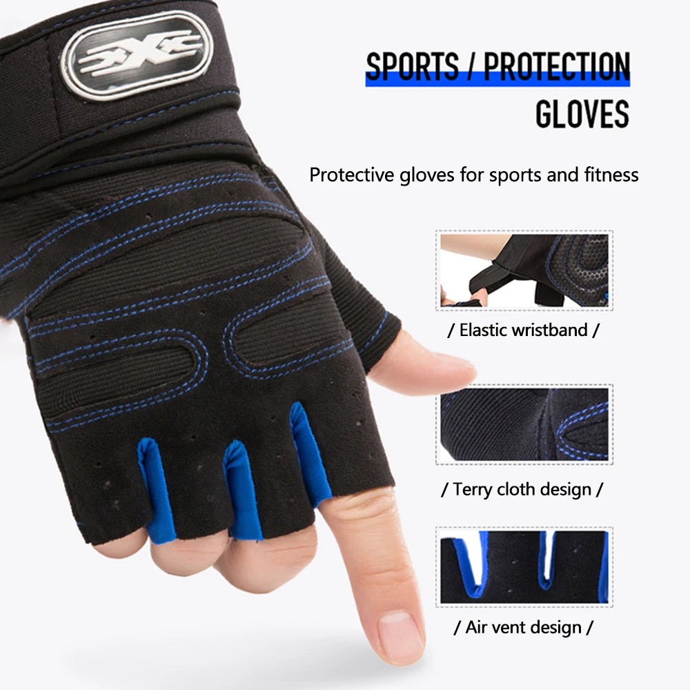 Breathable half-finger cycling gloves , ideal for biking, fitness, and training.