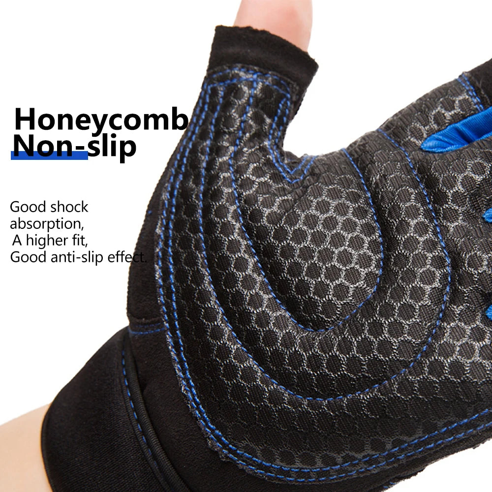 Breathable half-finger cycling gloves , ideal for biking, fitness, and training.