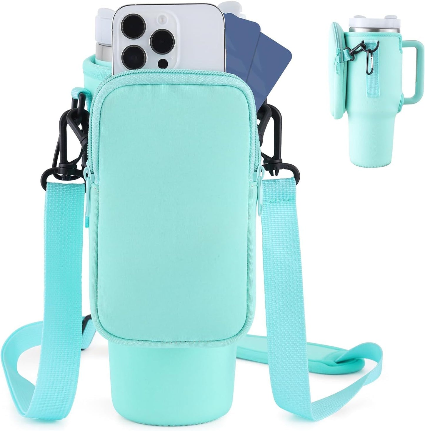 Handige draagtas voor drinkfles, telefoon of andere items - Forward