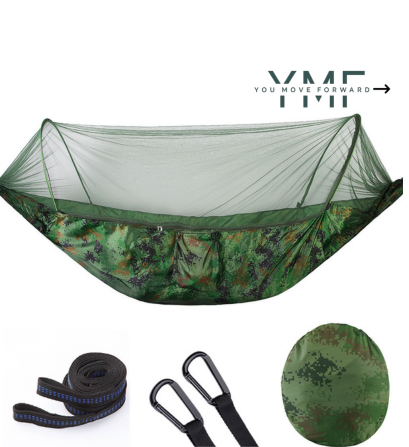 Fully automatic, self-opening hammock with mosquito net - Forward