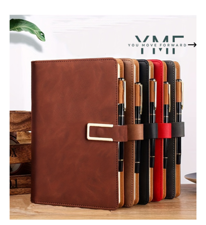 Vintage A5 leather notebook; 200 pages, magnetic closure - Forward