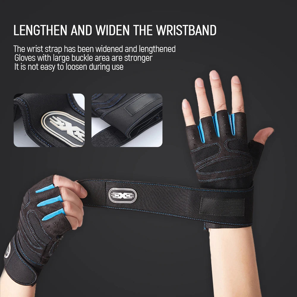 Breathable half-finger cycling gloves , ideal for biking, fitness, and training.
