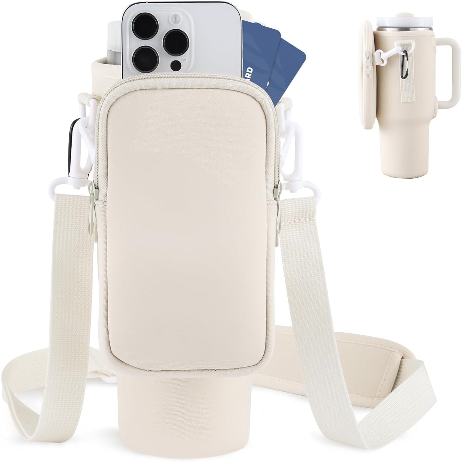 Handige draagtas voor drinkfles, telefoon of andere items - Forward