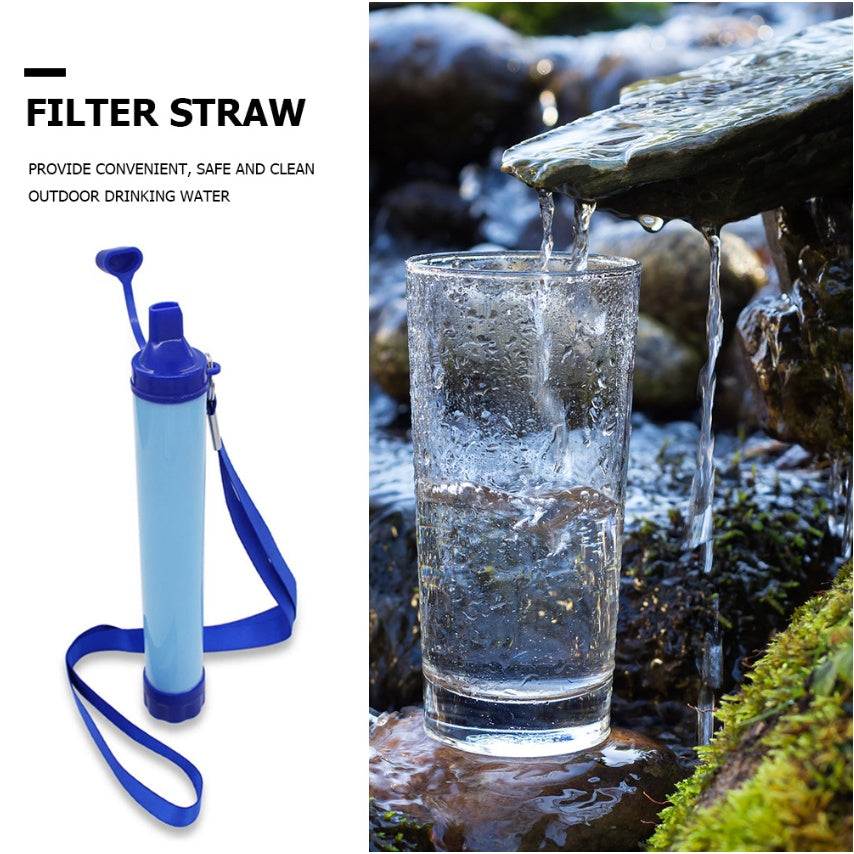 Water filter straw for hiking, travel, and survival - Forward